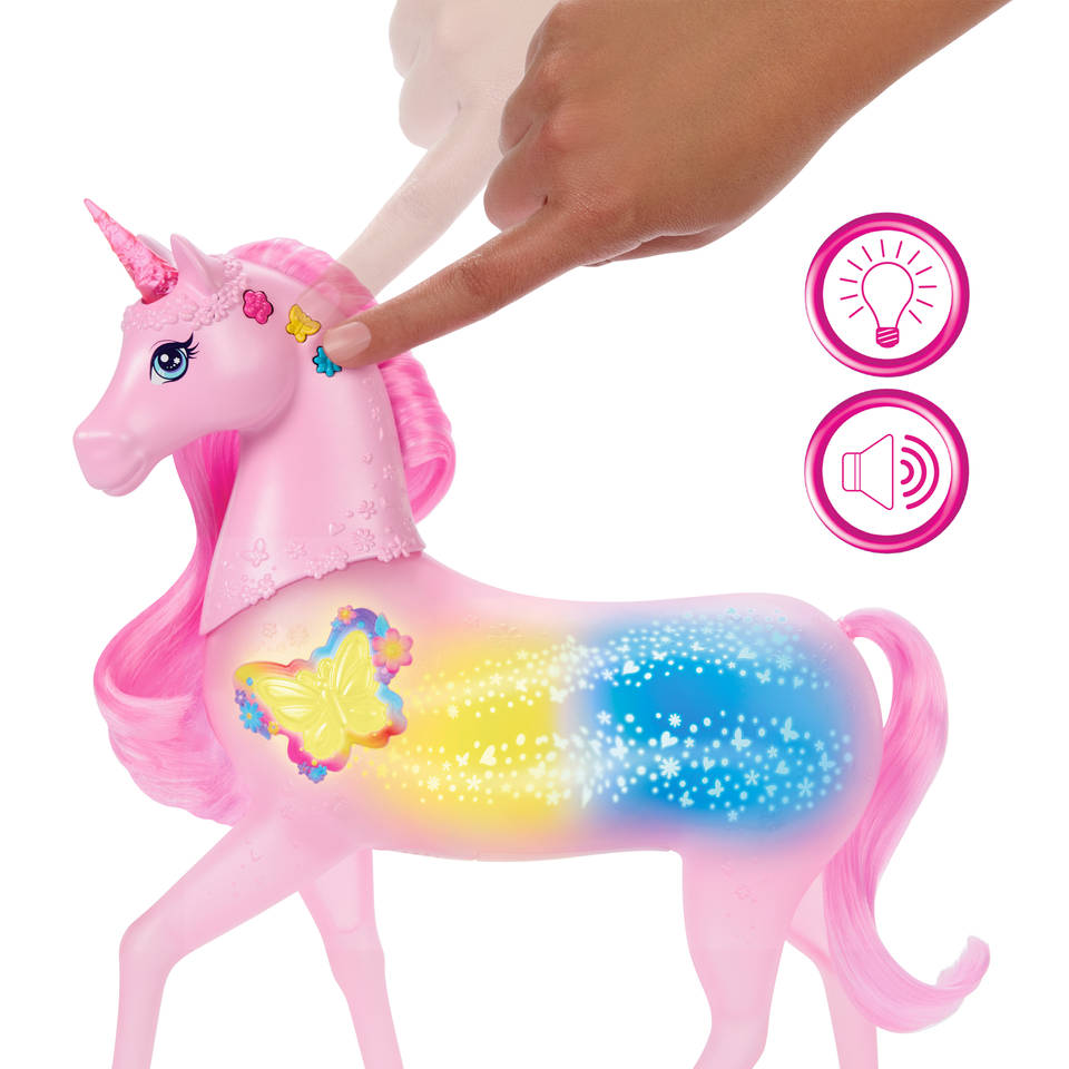 Barbie eenhoorn met fonkelende lichtjes