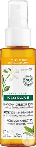 Klorane Tamanu Bio & Monoi Huile Nutri-Réparateur Nourrit & Répare Protection Solaire Cheveux 100ml