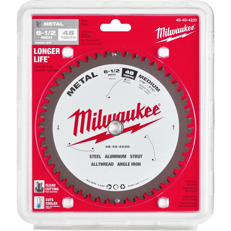 Milwaukee Cirkelzaagblad metaal 165x 15.87x 1,6 48T