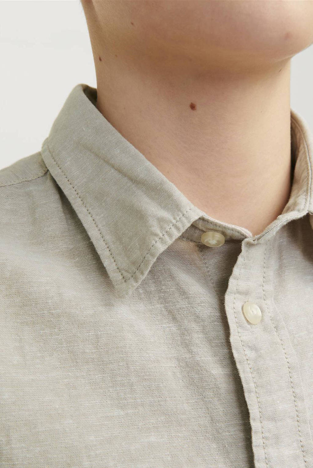JACK & JONES overhemd JJELINEN BLEND beige
