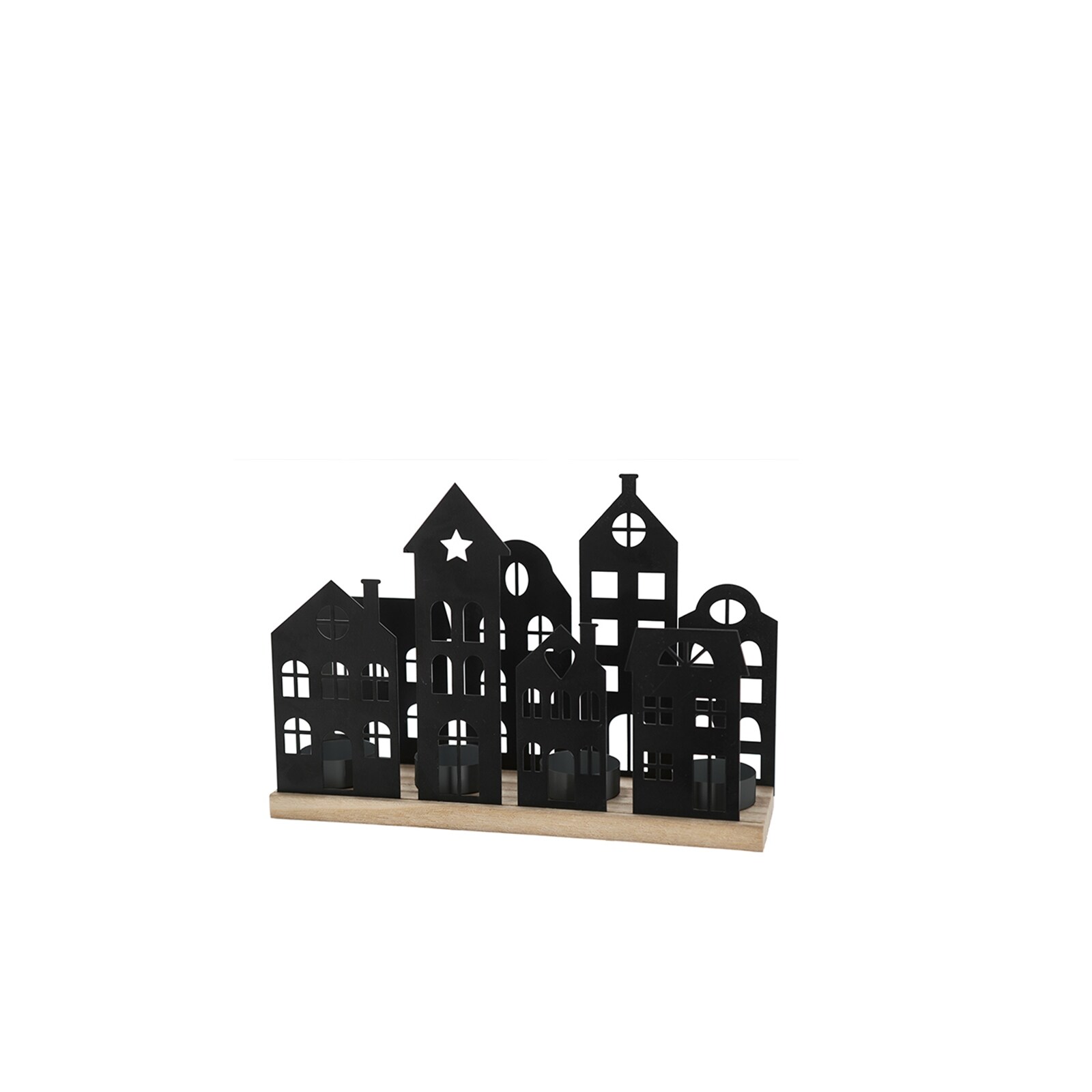 HTI-Living Kerzenhalter Schwarz Adventsdorf