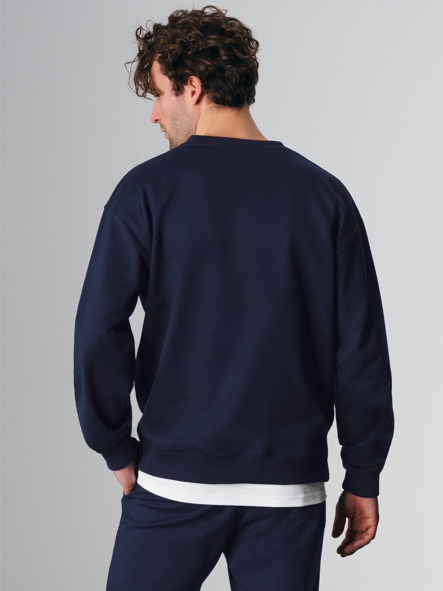 Oversized Sweatshirt mit Logo-Patch Navy