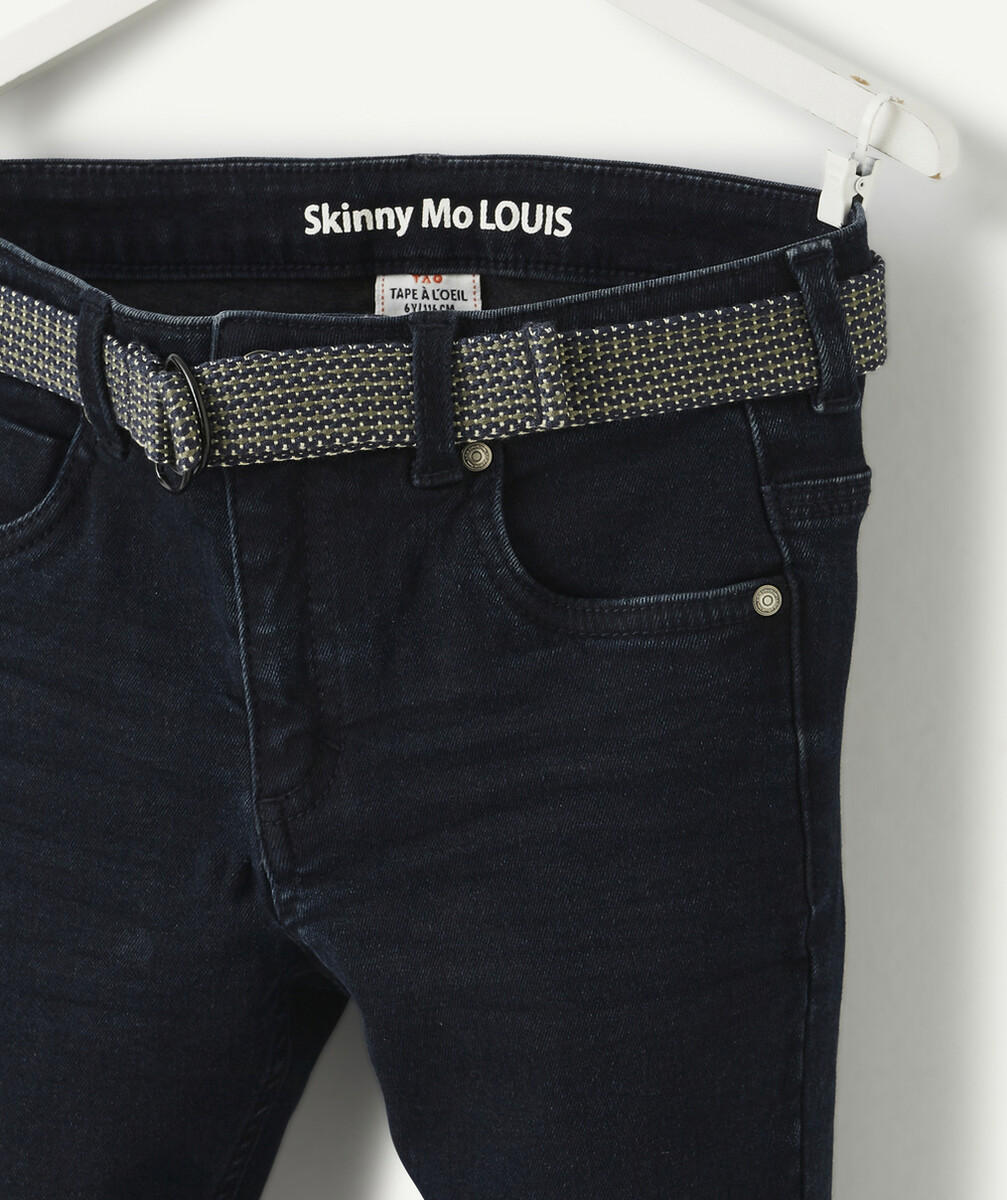 LOUIS LE JEAN SKINNY MARINE AVEC CEINTURE TAILLE +