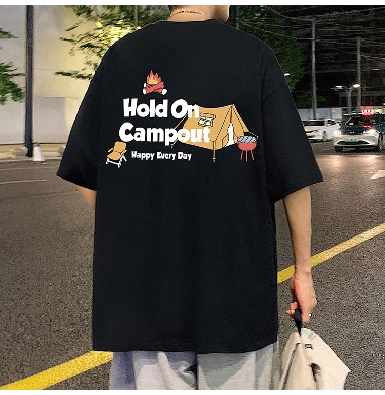 Diphon - T-shirt met korte mouwen, ronde hals en cartoonletterprint