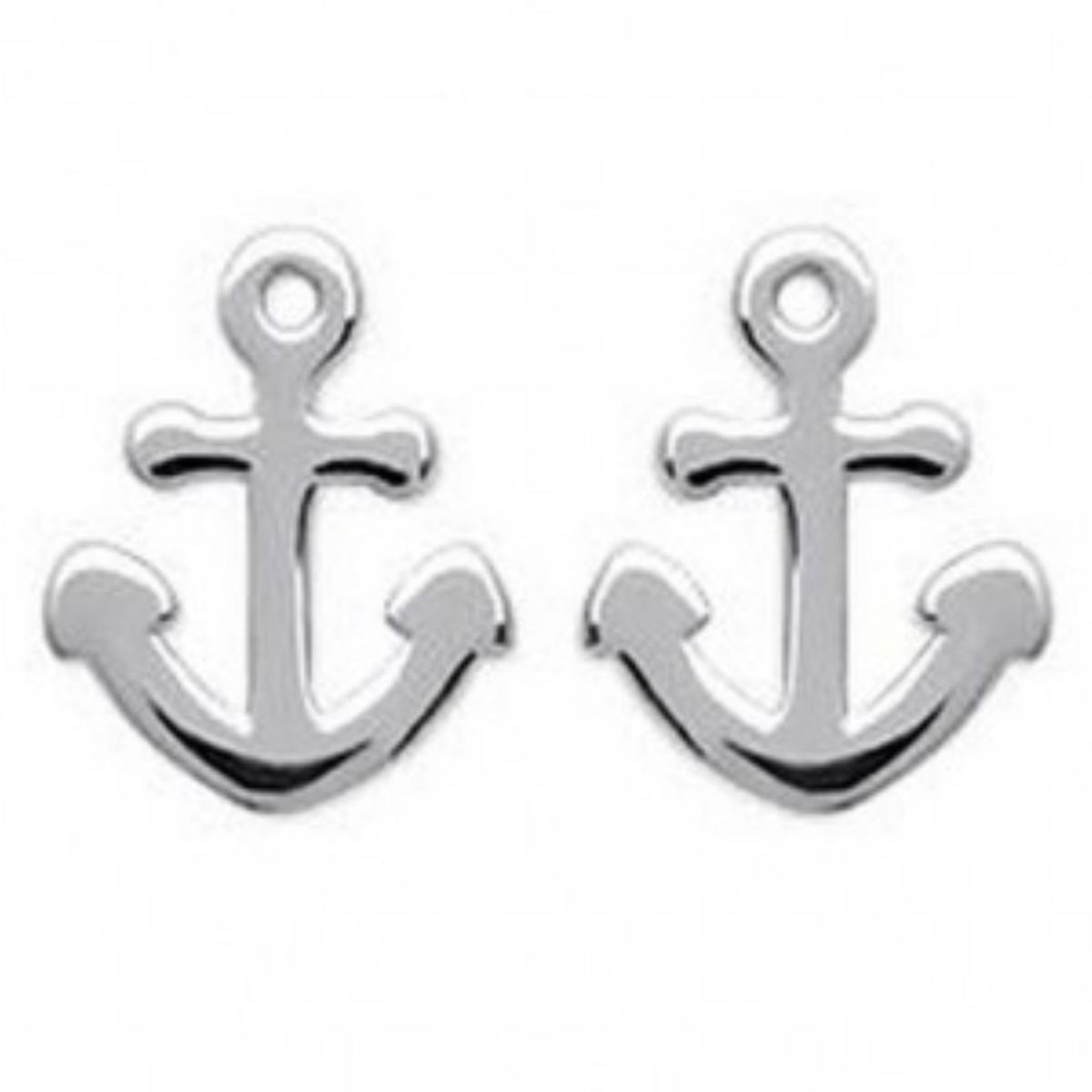 Boucles d'oreilles ancre de marin en argent 925°/00 rhodié
