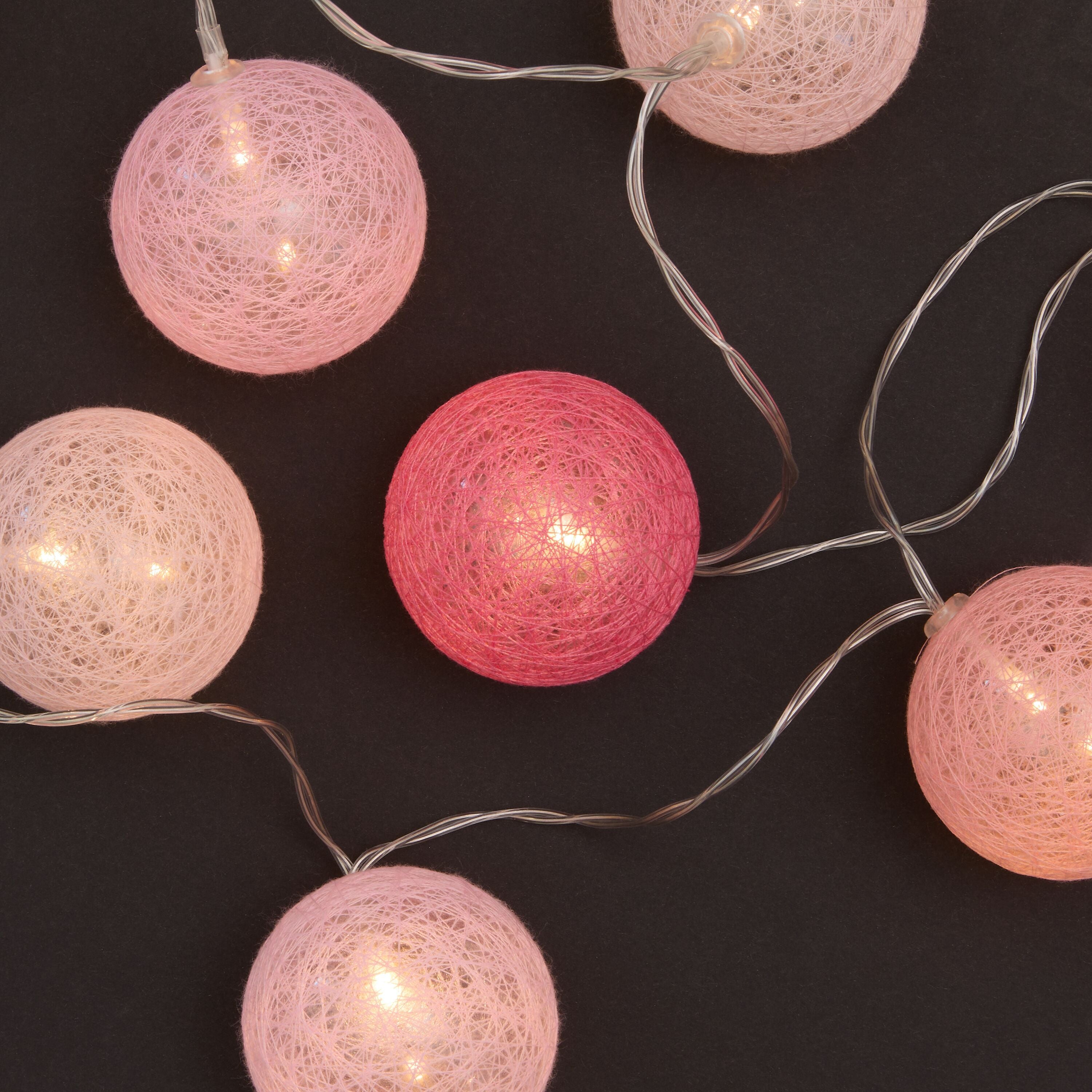COTTON LED-Lichterkette - Rosa / B: 165.0 cm x D: 6.0 cm