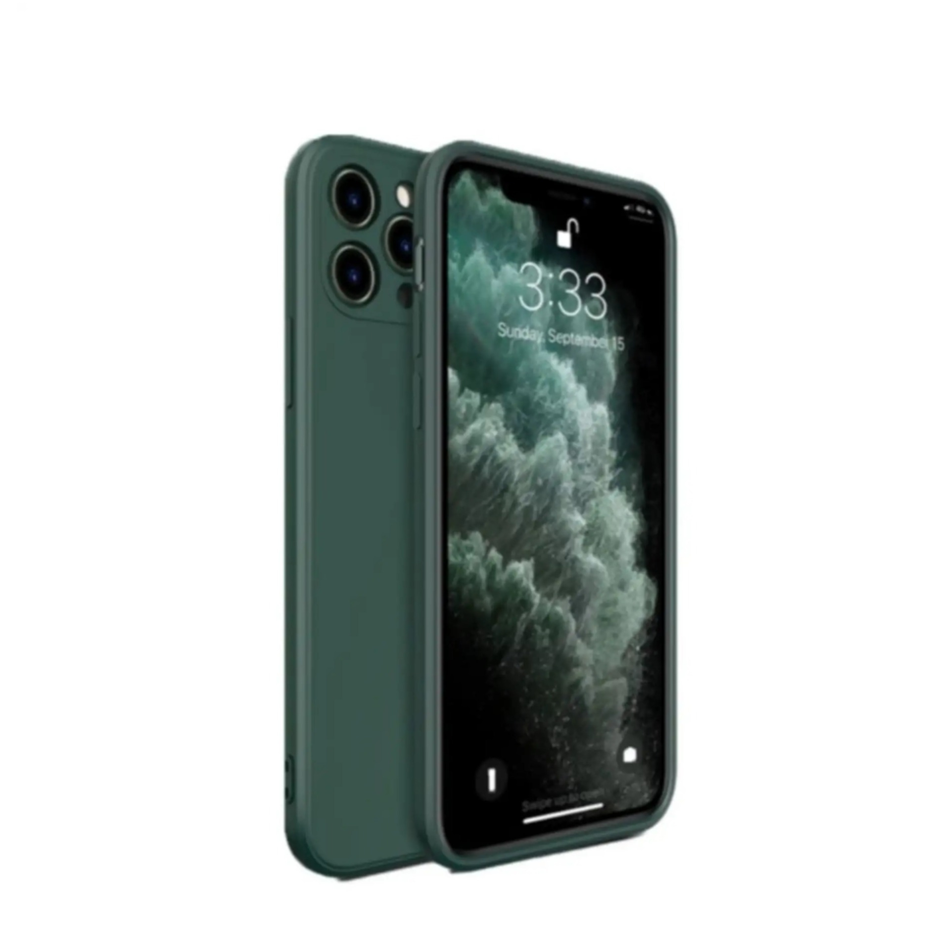 iPhone 11 Pro Silikon Case Slim Hülle Kameraschutz - Dunkelgrün