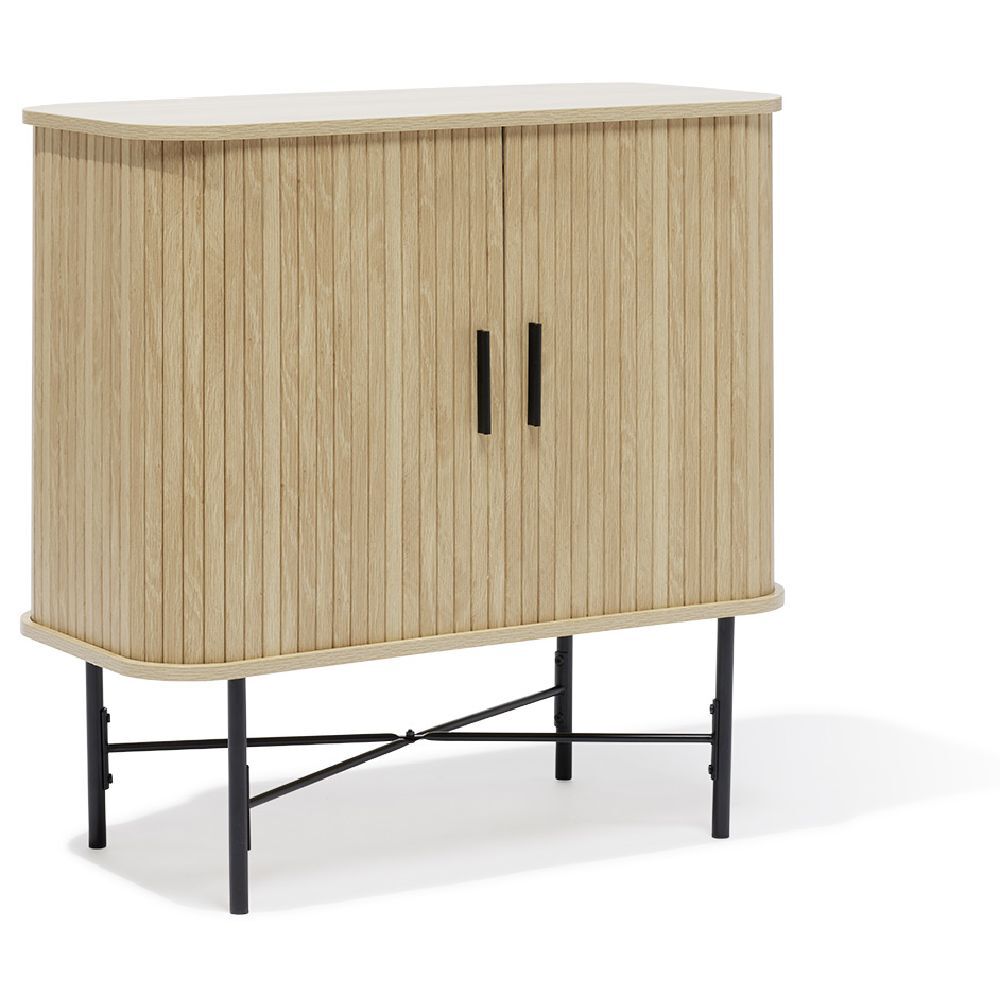 Buffet Grège bois naturel et noir - L80xP39,5xH79 cm