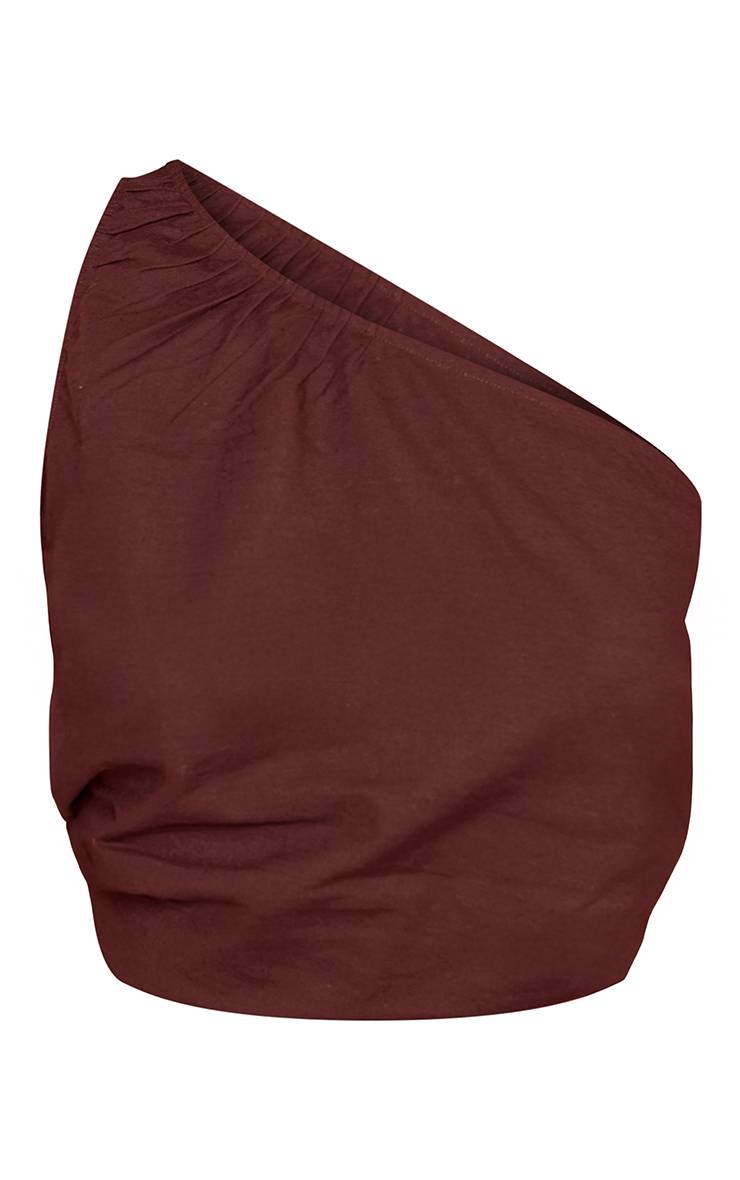Chocolat Top Tissé Texturé Asymétrique Shape Co-ord