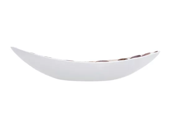 Centre de table en nacre marron et bois 48x22x10h cm