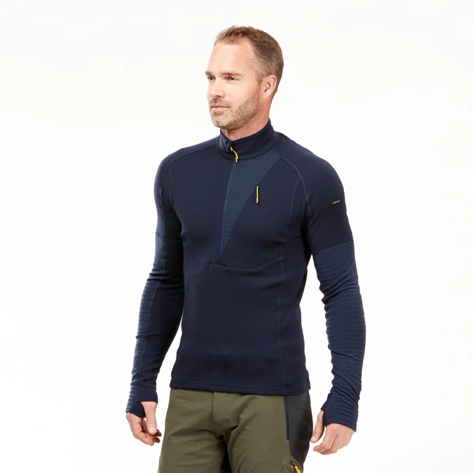 Decathlon Forclaz - Camisa de manga comprida Forclaz MT900 em lã merino para homem