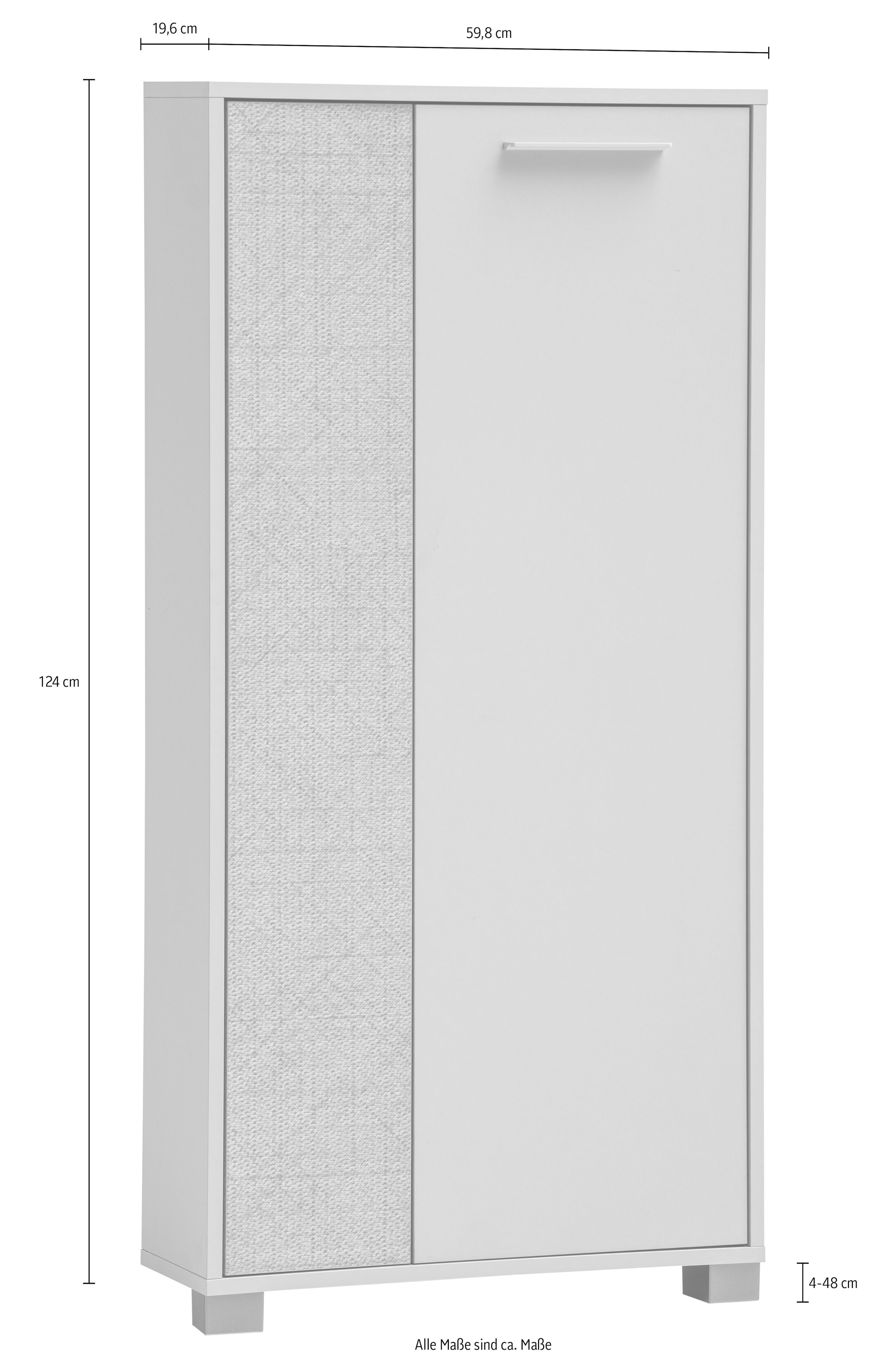Schildmeyer Midischrank »Edno Highboard, Breite 59 cm« 1 Stk. tlg. Fronten in Canasta-Dekor mit Korbgeflecht-Design