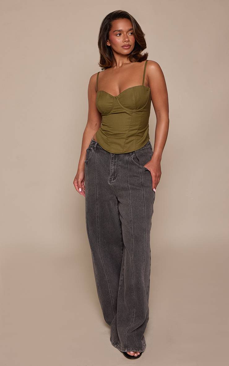 Vert Top Corset À Laçage Dos Shape
