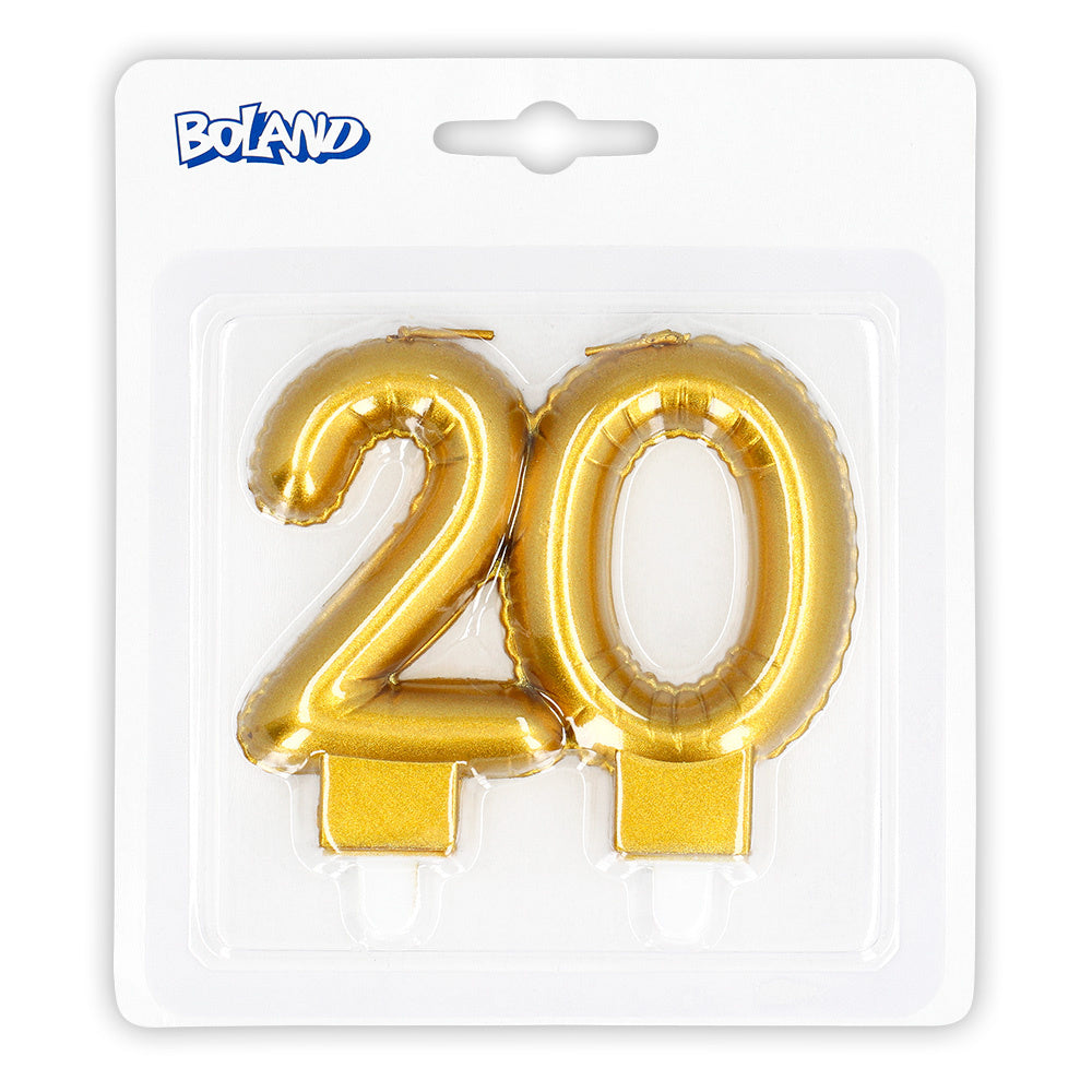 Gouden Kaars 20 Jaar 8cm