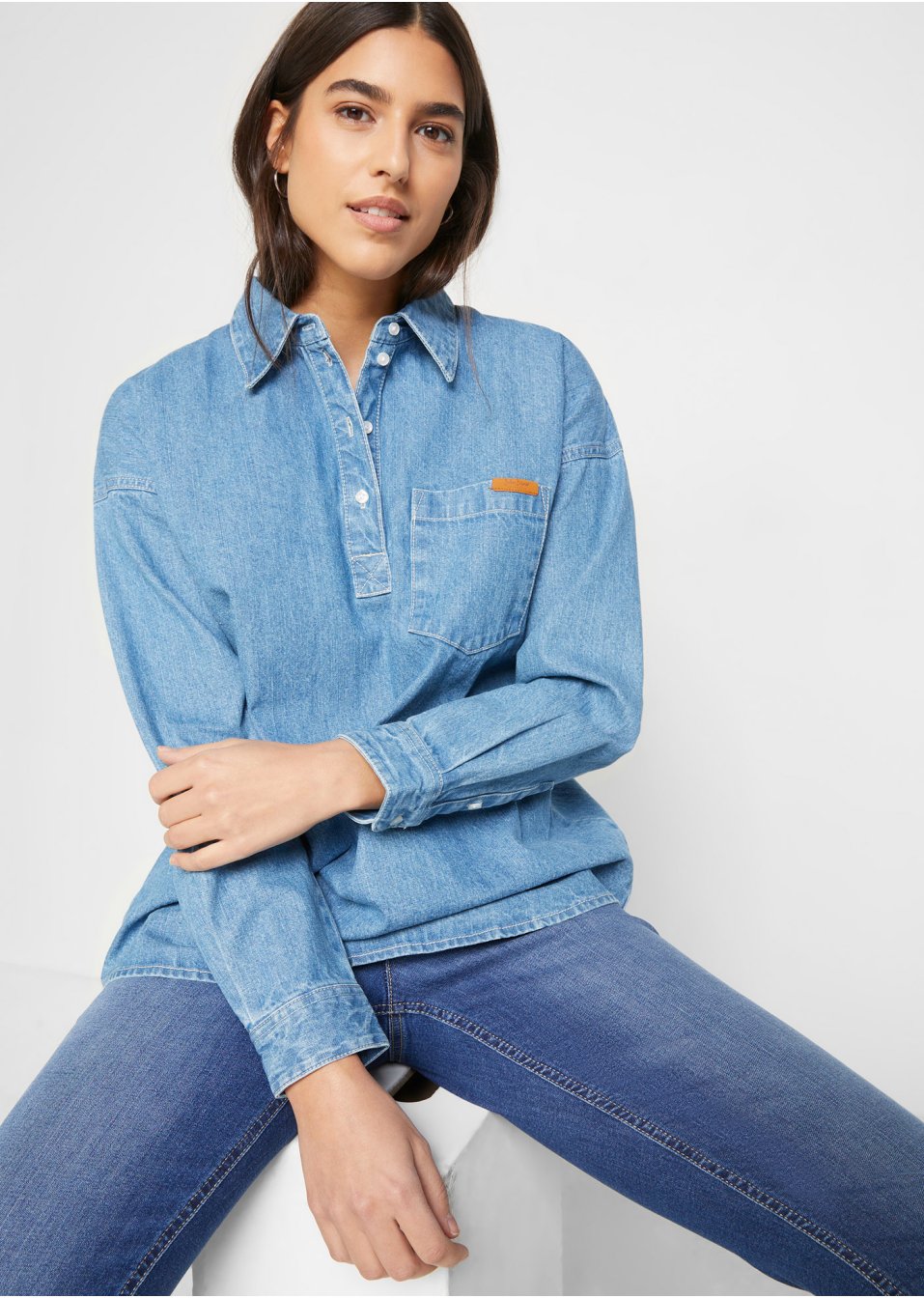 Chemisier en jean oversized