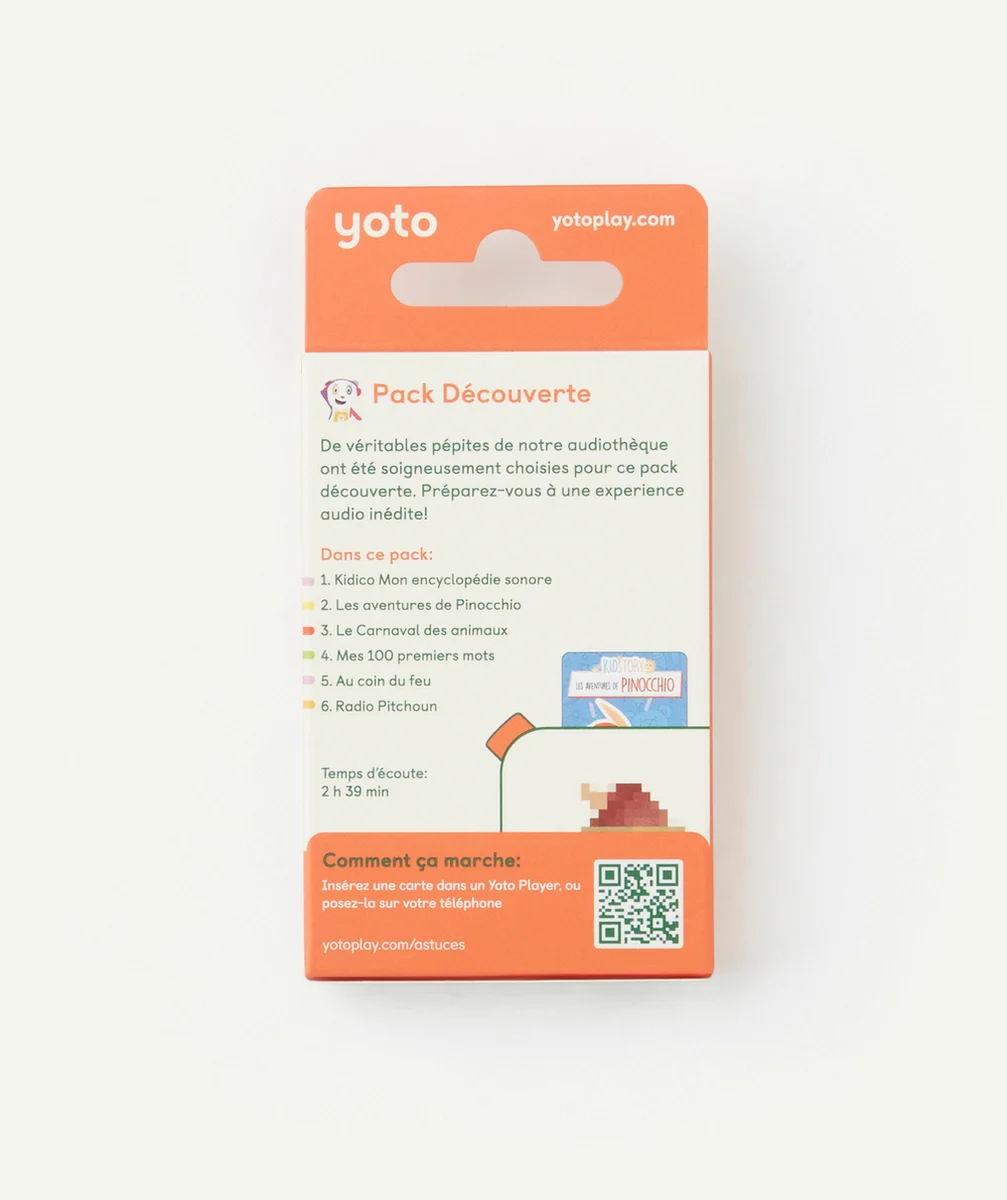 YOTOPACK DE 6 CARTES HISTOIRES AUDIO DE DÉCOUVERTE