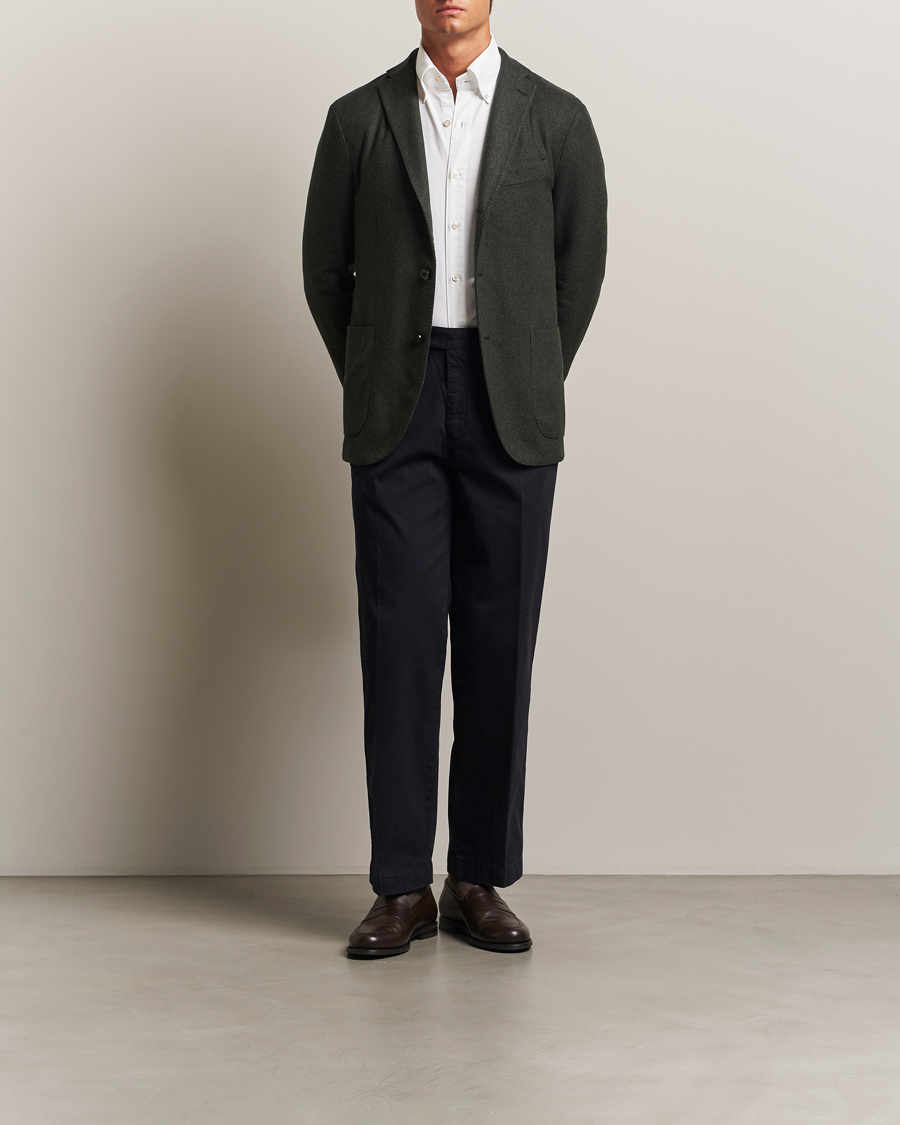Boglioli K Jacket Wool Herringbone Blazer Hunting Green