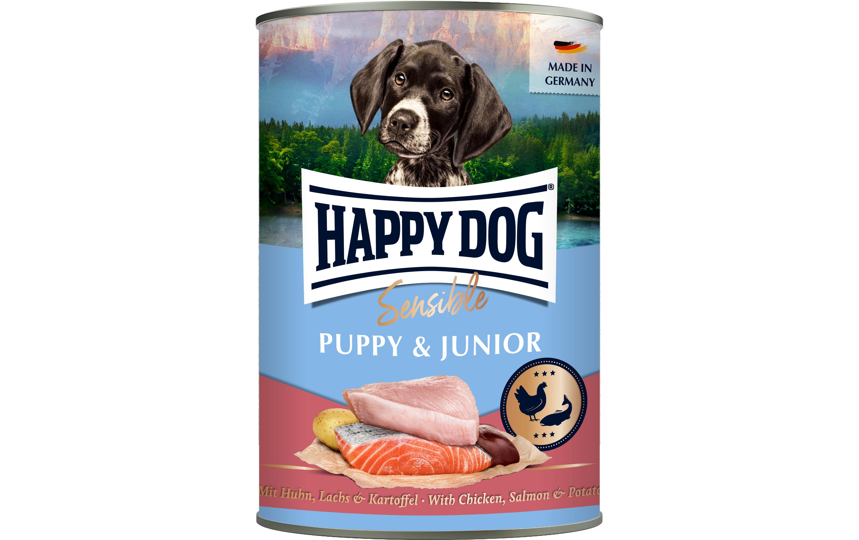 Nassfutter Sensible Puppy Huhn, Lachs & Kartoffeln, 400 gAlleinfuttermittel für heranwachsende Hunde ab der 8. Lebenswoche