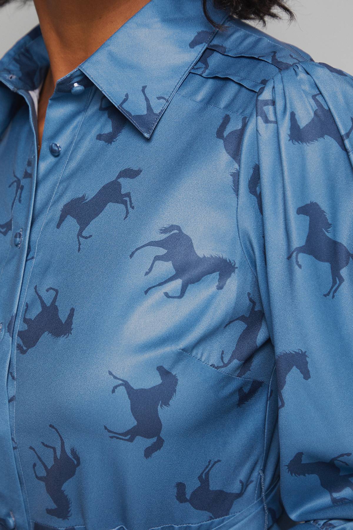 Wallis Robe Chemise Imprimée à Détails Plissés