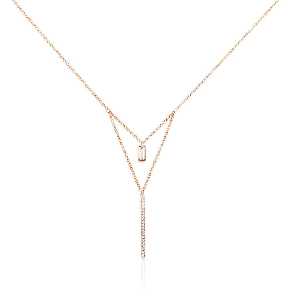Collier Tea Argent Blanc Oxyde De Zirconium