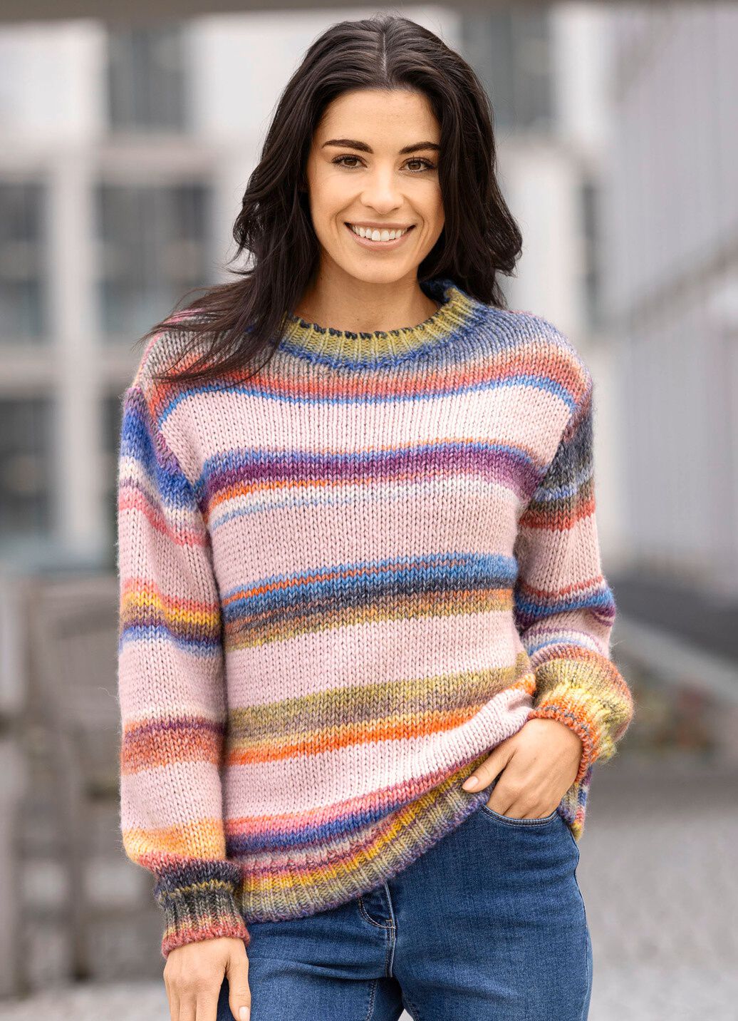 Pullover in Grobstrick