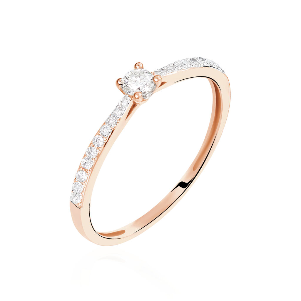 Bague Solitaire Hemera Or Rose Diamant