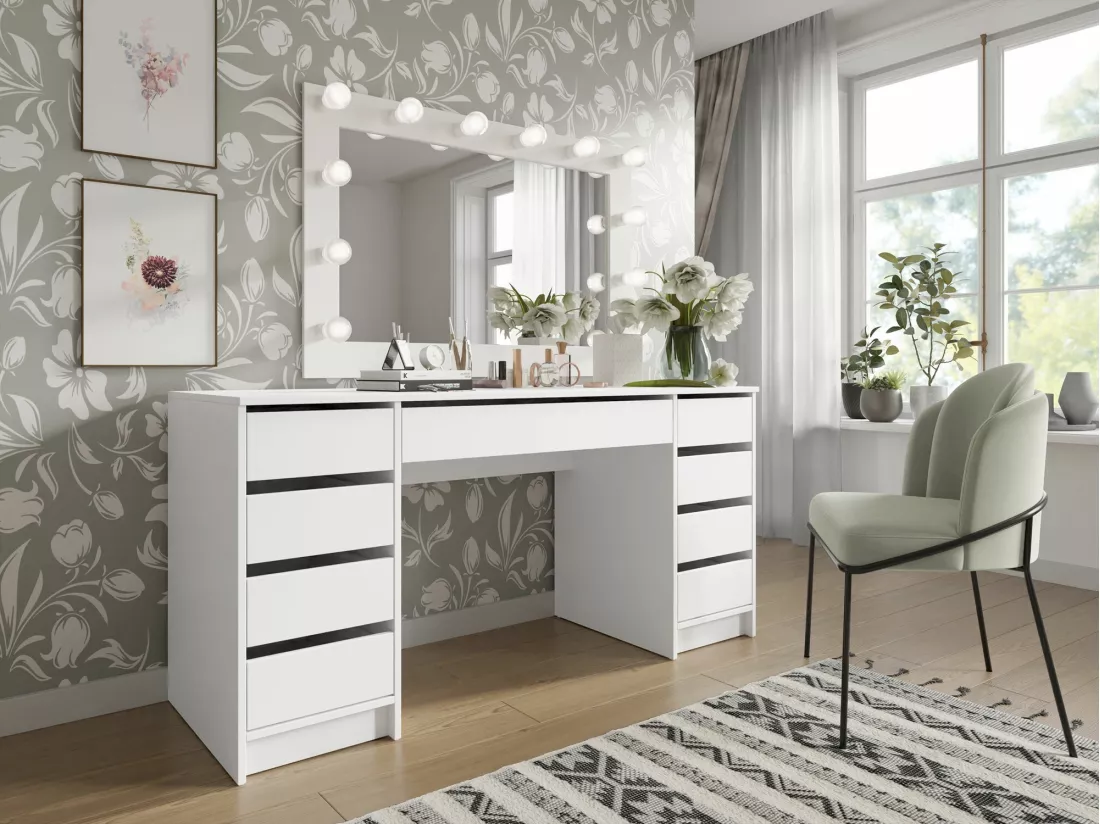 Bureau Comfivo 401, Avec tiroirs, 76x154x55cm, Blanc