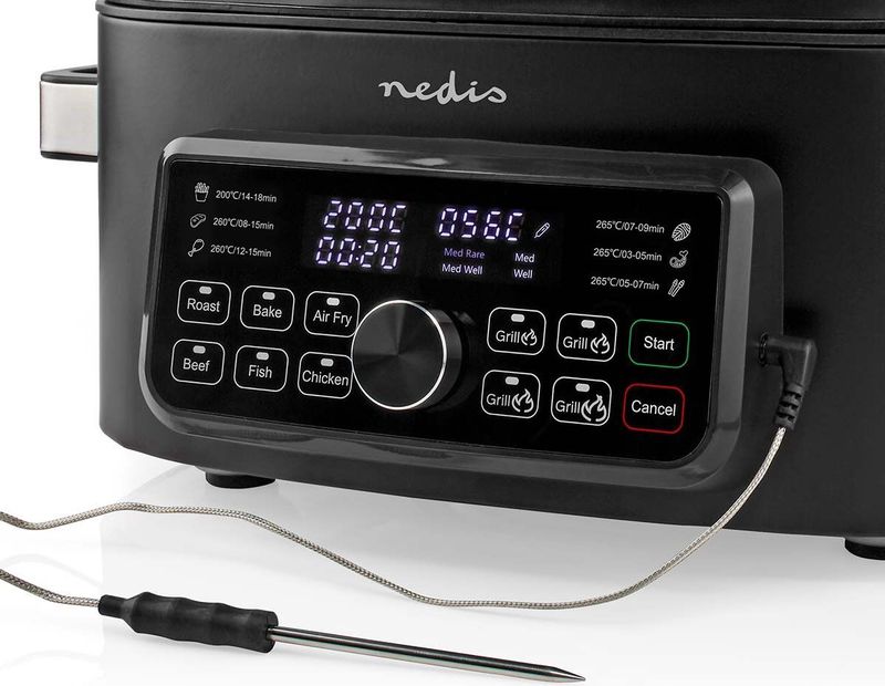 Nedis - KAAFG600BK - Heteluchtfriteuse - Zwart - 6 L - Digitaal