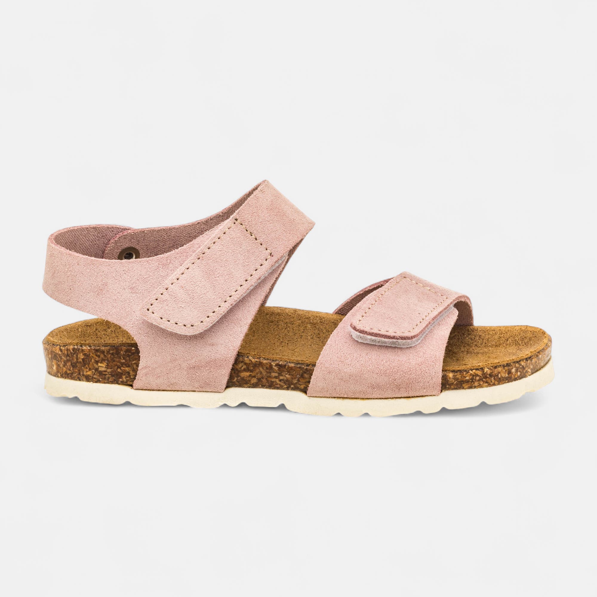 Mules semelle liège Fille en cuir rose