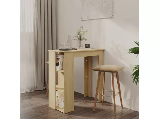 Table de bar avec étagère Chêne sonoma 102x50x103,5cm Aggloméré