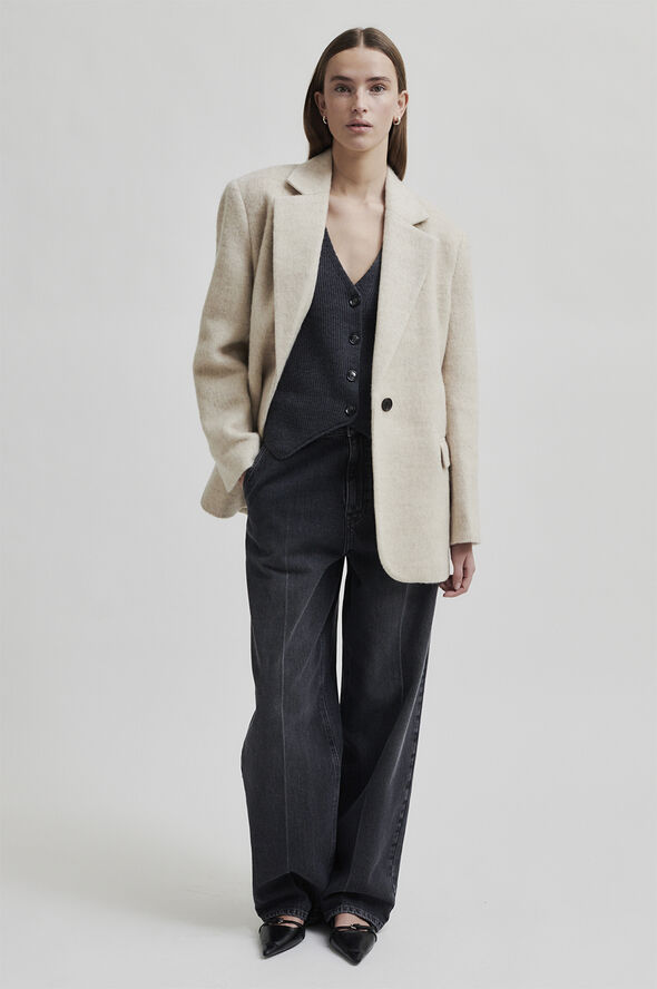 Second Female Sera Wool Blazer Beige melange