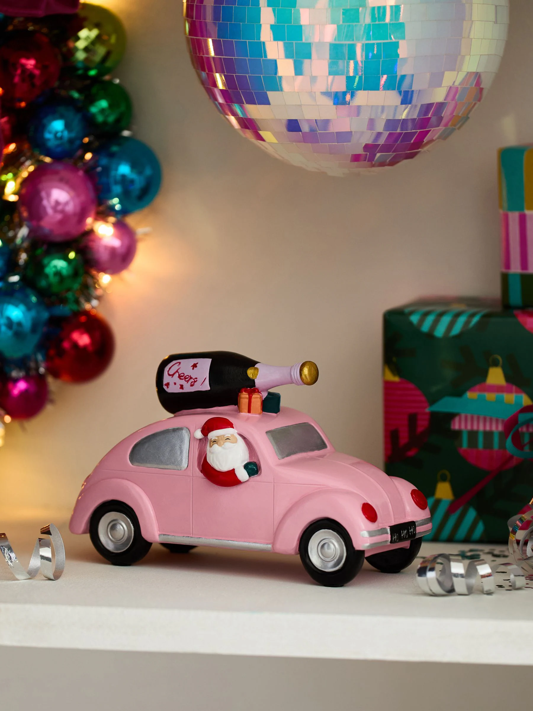 Retro Kerstmis auto-Ornament