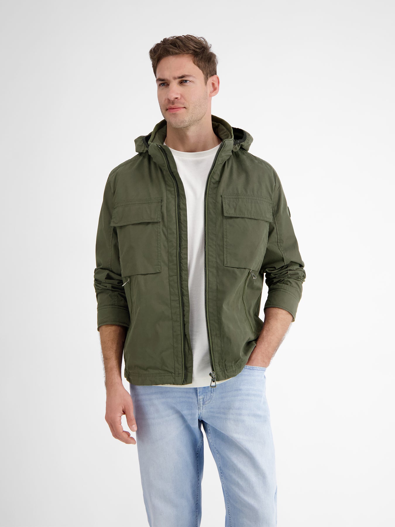 Shell-Blouson mit abnehmbarer Kapuze