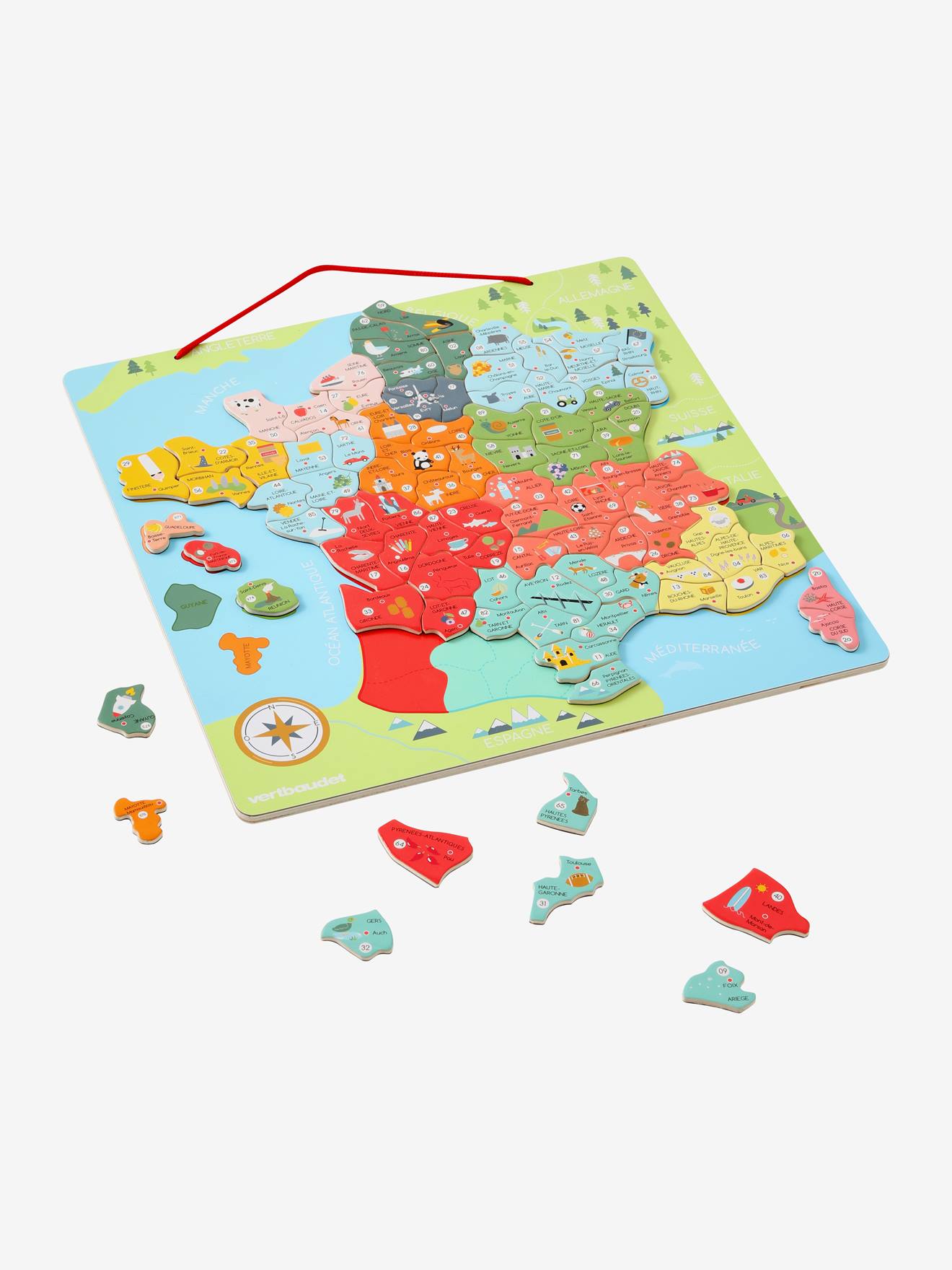 Quebra-cabeça magnético multicolorido da França