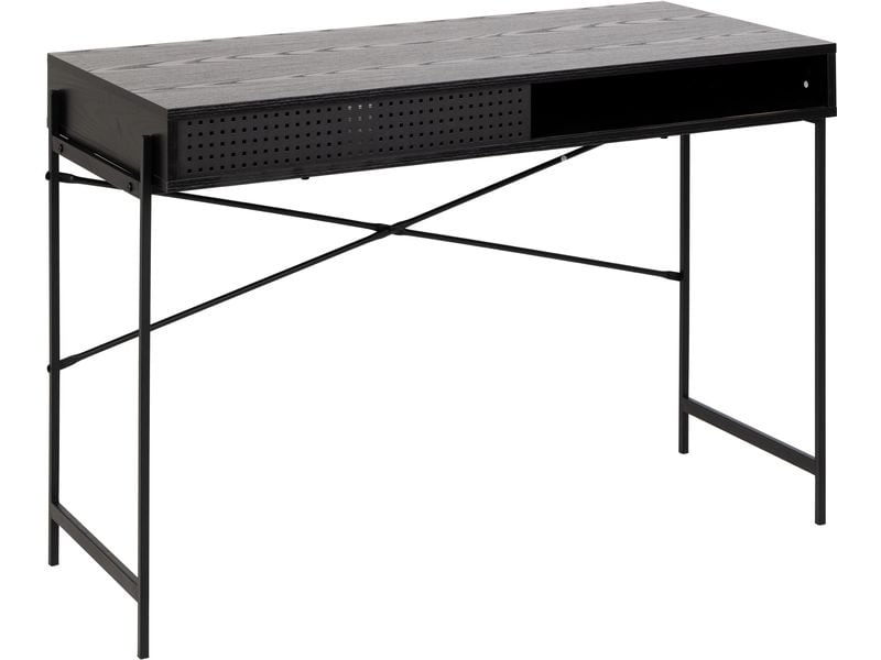 AC Design Tisch Angus, Schwarz / Schwarz Schreibtisch