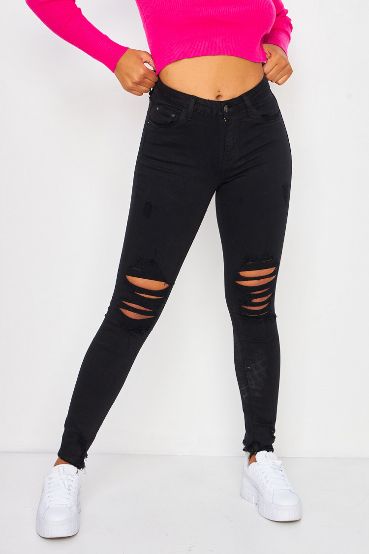 Jean Skinny noir déchiré
