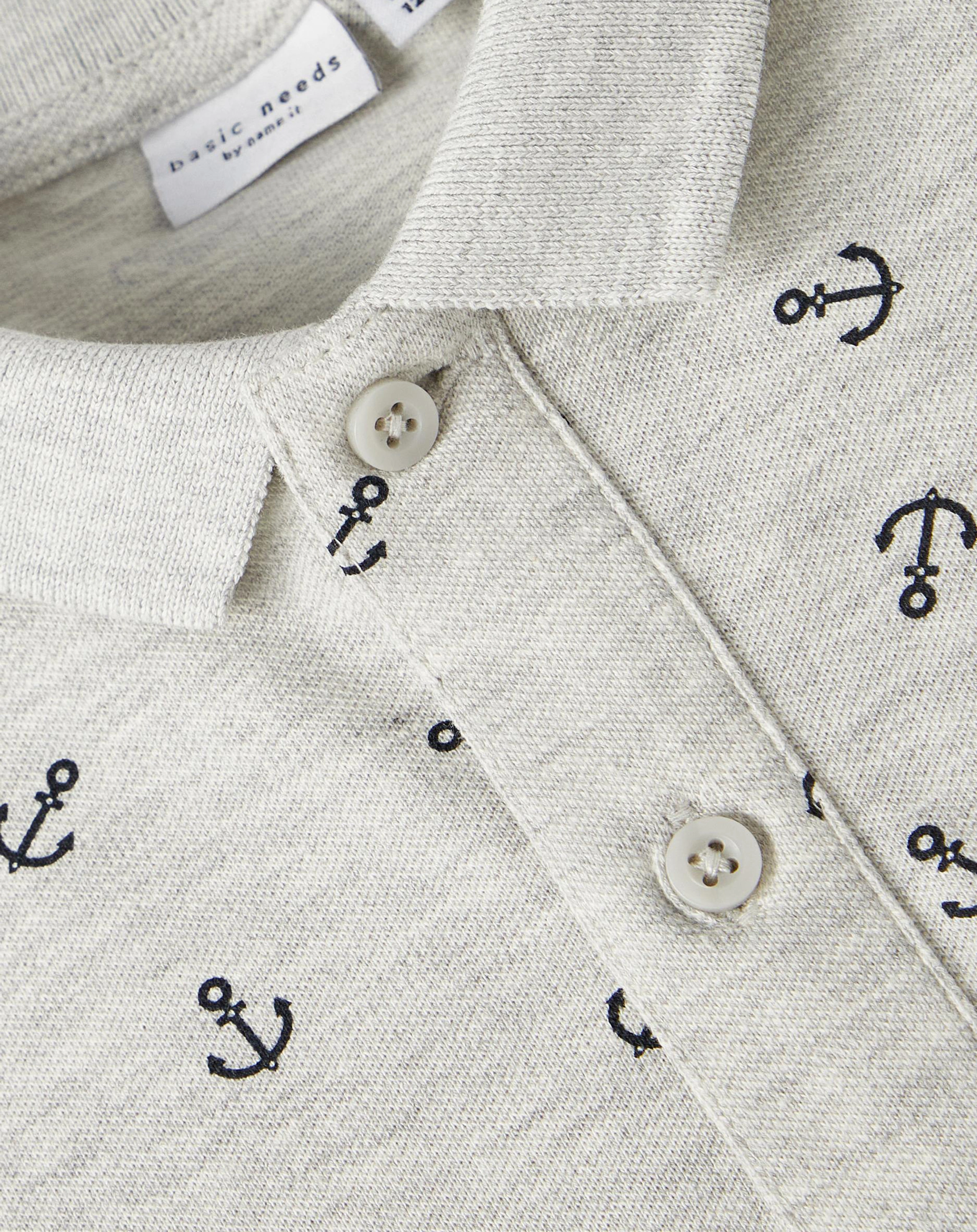 Poloshirt NKMVOLO - ANCHOR in light grey melange