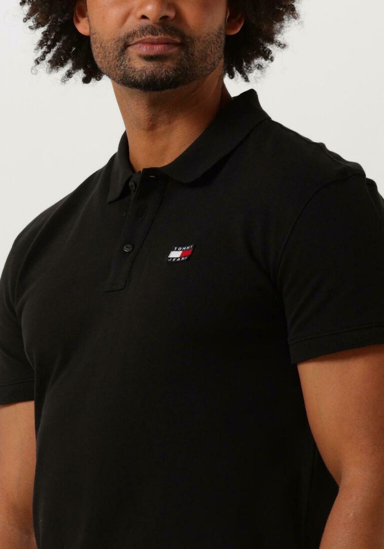 TOMMY JEANS zwarte tommy jeans polo tjm clsc xs badge polo