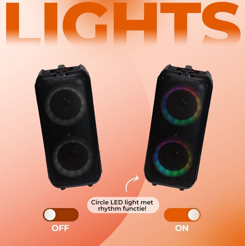 Denver - BPS354 - Bluetooth Speaker - Zwart - Met Discolichten