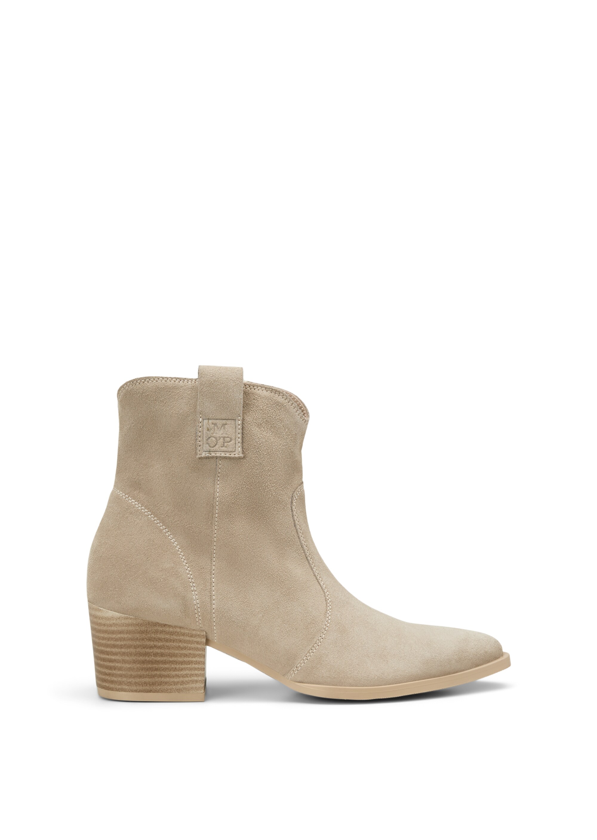 Western-Stiefelette aus softem Velours-Rindleder