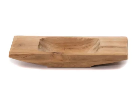 BOL DÉCORATIF Barco 30 Bois de racine de teck massif, avec poignée, pièce unique sculptée couleurs naturelles