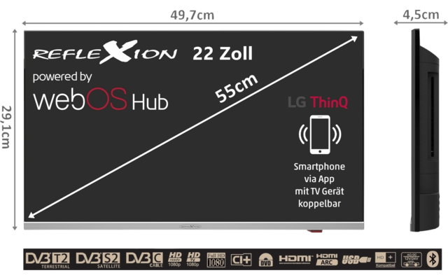 Reflexion Smart LED-Smart TV (webOS) inkl. DVD-Player, DVB-S2/C/T2 HD Tuner
