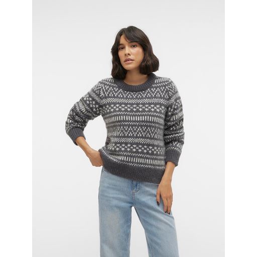 Vero Moda Kaira Striktrøje, Grey Pinstripe, M