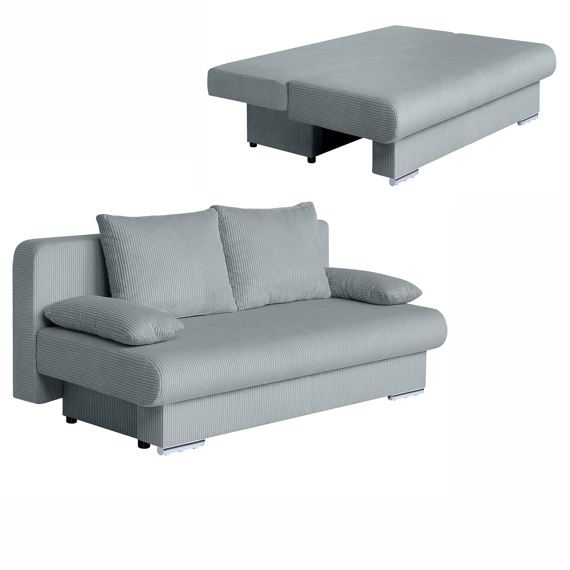 Schlafsofa - mint - inklusive Kissen - Cordbezug