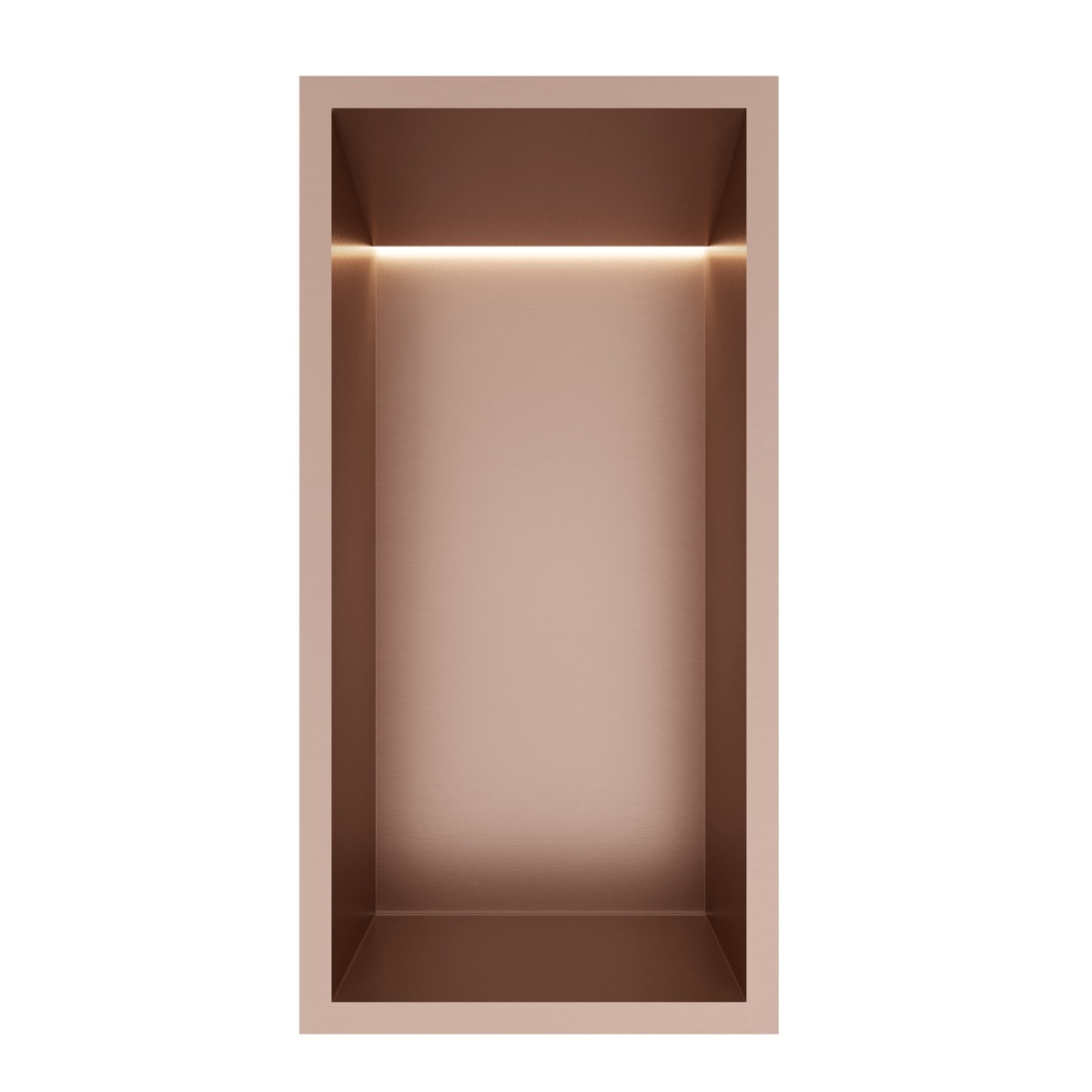 Hotbath &More inbouwnis met verlichting 30x15x10cm geborsteld koper PVD