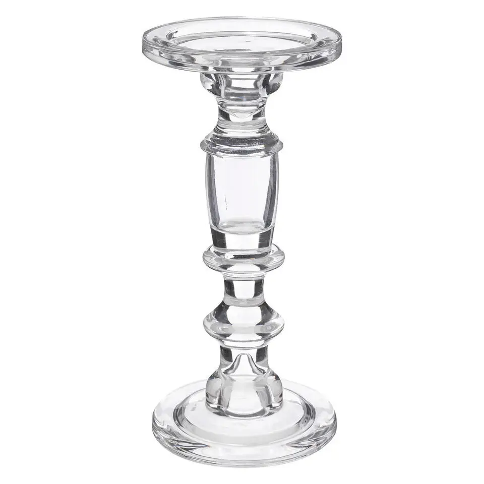 Atmosphera kaarsen kandelaar - stompkaarsen - glas - 24 cm