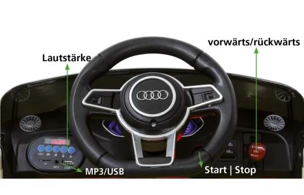 Jamara Audi TT RS, 3 År, 4 hjul, Hvid, Batterier påkrævet