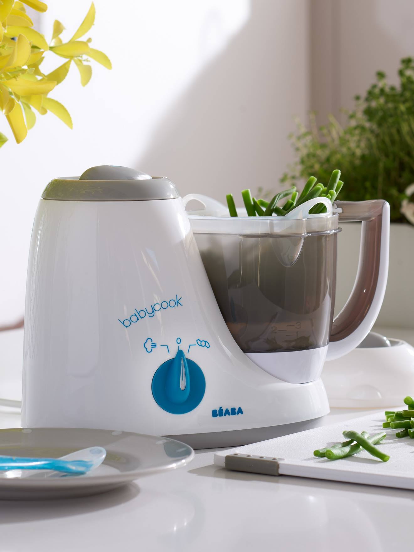 Robô de cozinha BEABA Babycook Original branco/azul/cinza
