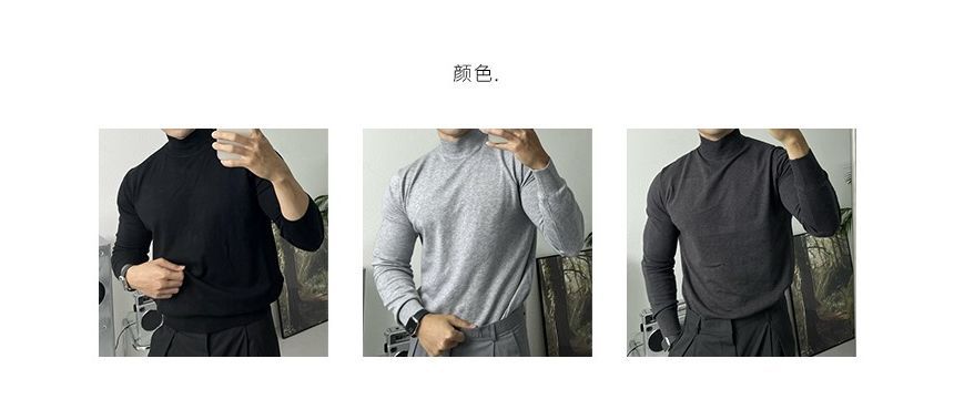 Okwano - Effen gebreide top met lange mouwen en mockneck