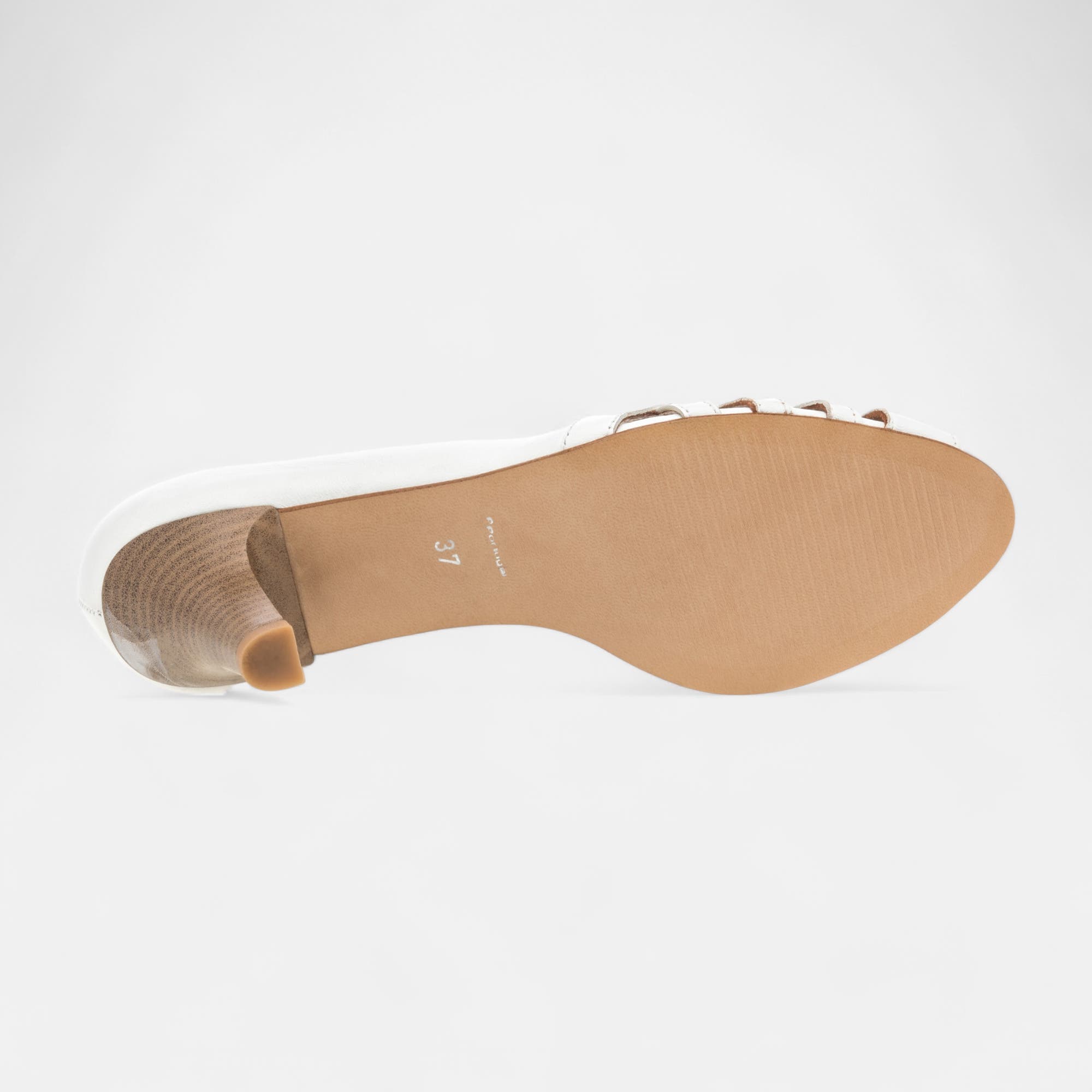 Nu-pieds à talon Femme en cuir blanc